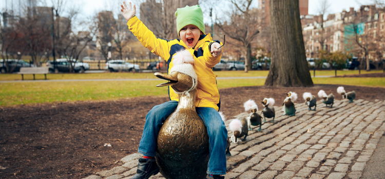 The Make Way for Ducklings Statue in Boston Public Garden is a favorite of the citygoers.